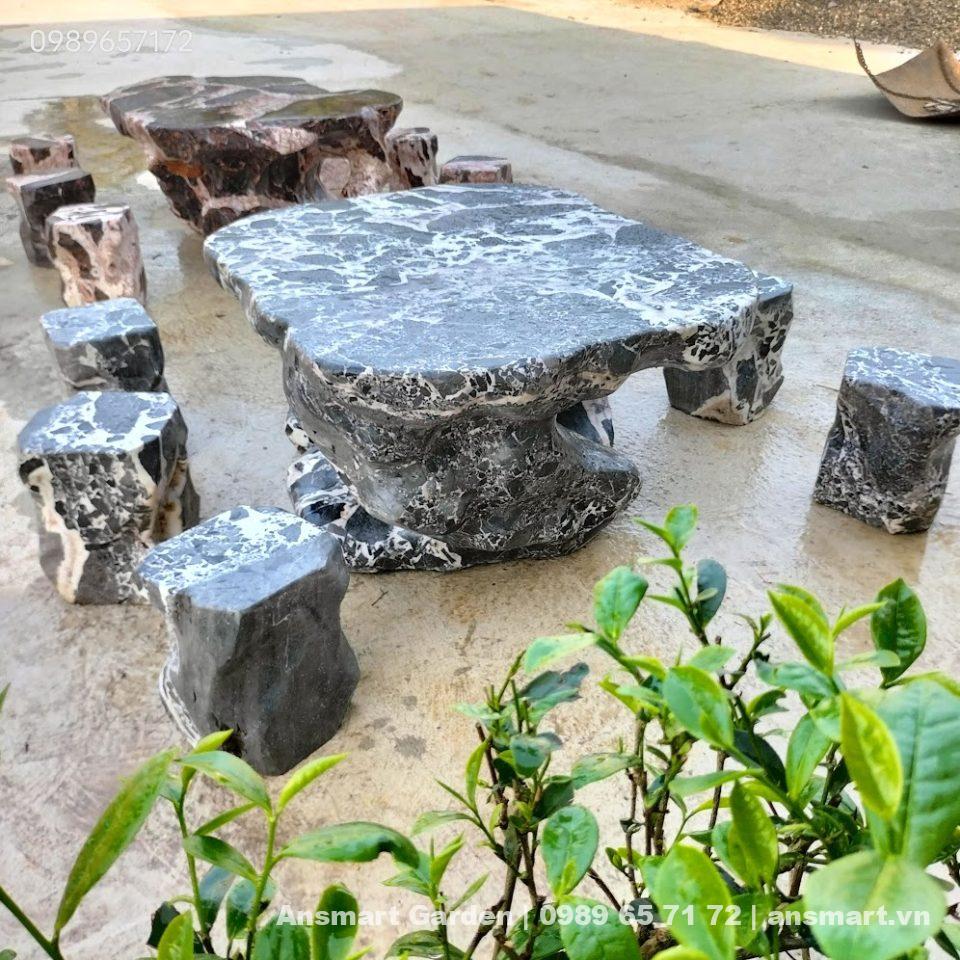 Bộ bàn ghế đá sân vườn, bộ bàn đá tự nhiên nguyên khối, Bàn ghế đá tự nhiên nguyên khối, Bàn đá tự nhiên nguyên khối