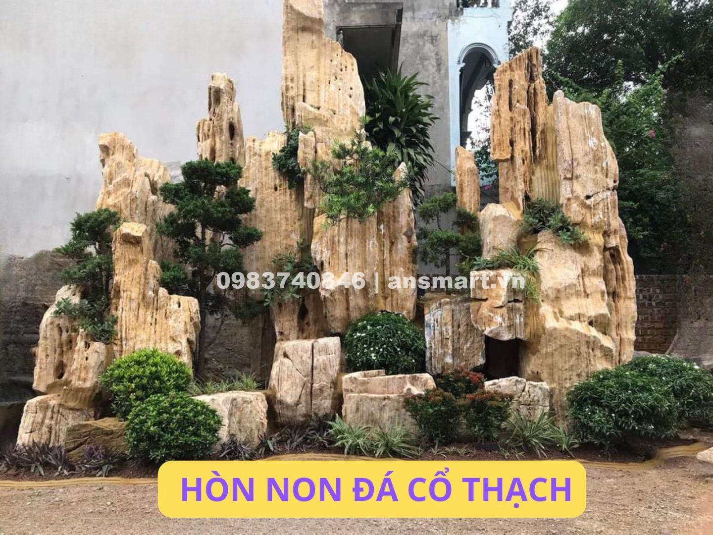 hòn non bộ đá cổ thạch, thi công hòn non bộ Hà nội